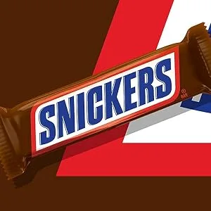 SNICKERS - Milk chocolate bars stuffed with caramel and roasted peanuts - Bag of 10 bars (Set of 4) - gauche