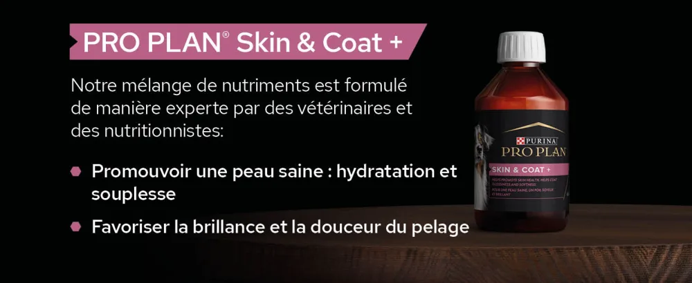 PURINA PRO PLAN | Skin & Coat+ | Complementary food | Dog | 250ml bottle - supplements; gamme d