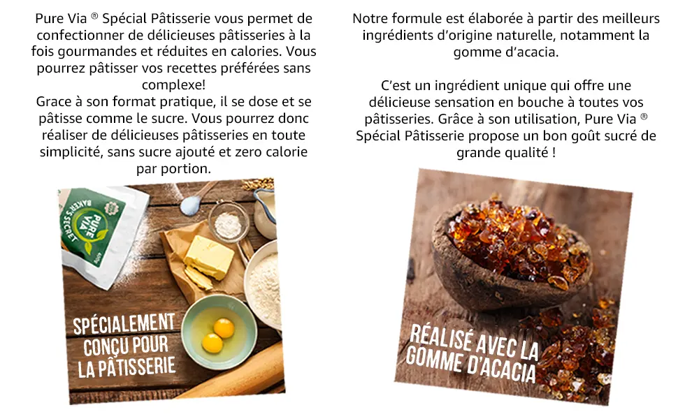 Pure Via - Special Pastry - Alternative to natural sugar with Acacia Gum 1 x 380g - banner3