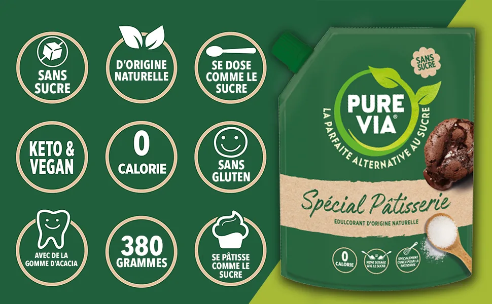 Pure Via - Special Pastry - Alternative to natural sugar with Acacia Gum 1 x 380g - banner4