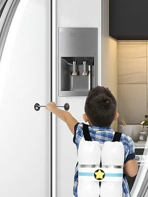 HavenHause Fridge Lock with 4 Keys usable as Cabinet Locks, Refrigerator Lock, Freezer Lock and Child Safety Locks with 4 Extra Strong Adhesives - Black (Pack of 2) 2 Pack - drawer locks child safety refrigerator lock child proof cabinet locks baby proofing freezer lock