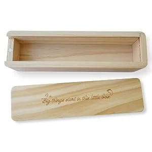 HAMUIERS Pregnancy Test Keepsake Box, Pregnancy Announcement for Dad, Baby Announcements Ideas Wooden Baby Keepsake Box - product information 22