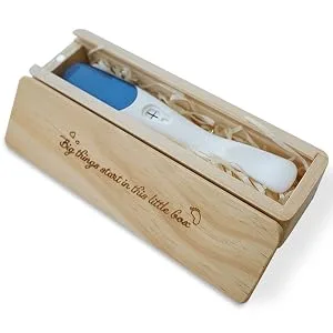 HAMUIERS Pregnancy Test Keepsake Box, Pregnancy Announcement for Dad, Baby Announcements Ideas Wooden Baby Keepsake Box - product information 23