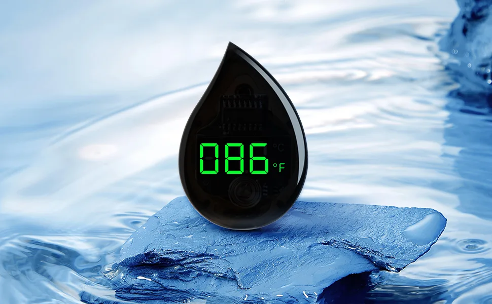 Aggforbl Aquarium Thermometer Accurate Digital Display Fish Tank Thermometer Adhesive Tank Temperature Sensor with LED, Low Energy Consumption Fish Thermometer Suitable for Reptile or Fish - product information 2