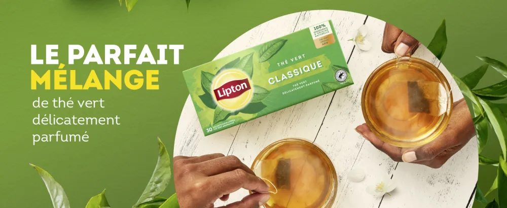 Lipton Green Tea Green Tea from Asia Cold or Hot Infusion Mint Taste Freshness 100% Natural Origin Ingredients 30 sachets - thé vert