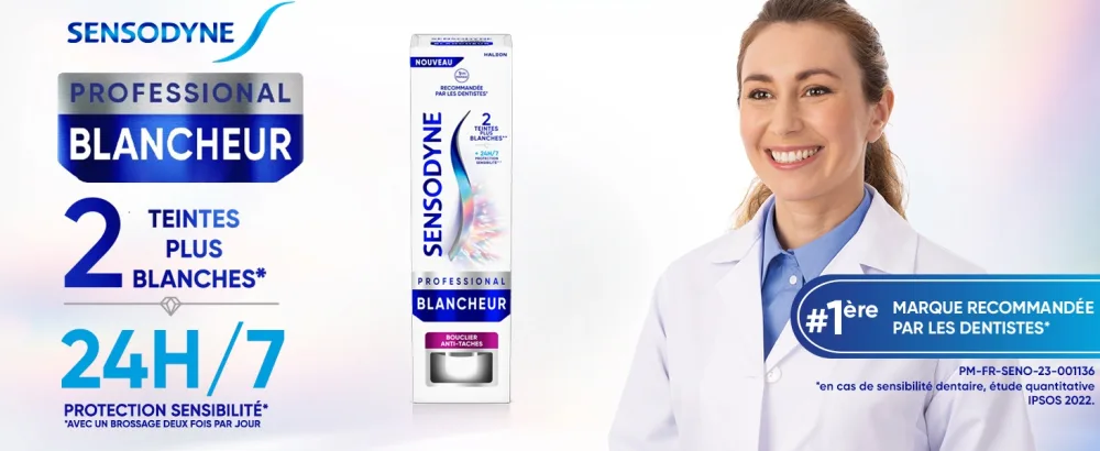 Sensodyne Professional Whitening Clinically Proven Whitening Toothpaste for Visibly Whiter Sensitive Teeth Stain Shield Mint Pack of 2 x 75ml - product information 1