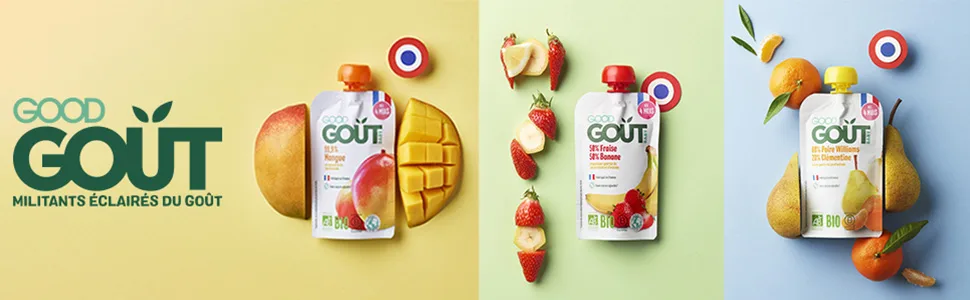 Good Go t - Organic - Mango Fruit Puree Bottle from 4 Months 120 g - Pack of 10 - Gourdes 1