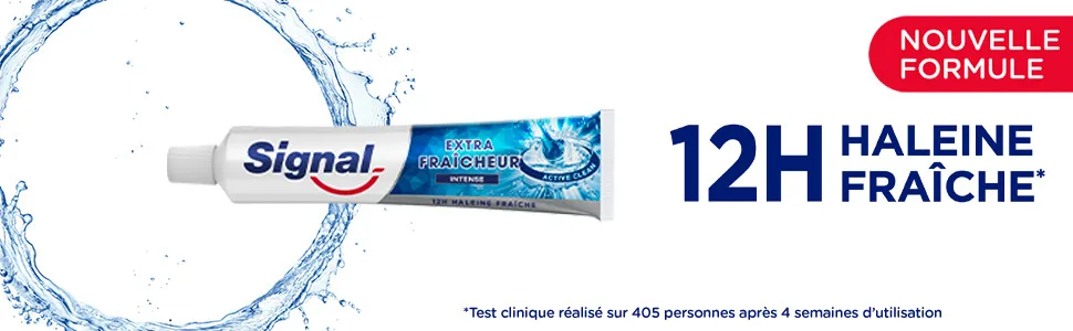 SIGNAL - Extra Intense Freshness Toothpaste - 12 hours of fresh breath - Extra long lasting - 96% natural ingredients (pack of 6x75ml) - signal