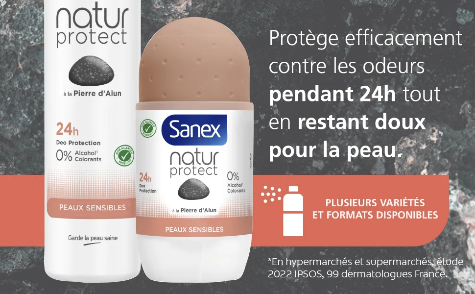 SANEX - Men Natur Protect Respect & Control Roll-on Deodorant - Deodorant for Men with Alum Stone - 24-hour effectiveness - 50 ml - - Sanex_Spray et roll on