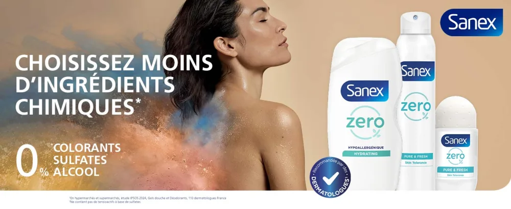 SANEX - Zero % Moisturizing Shower Gel - All Skin Types - Eco-Refill Shower Gel - 500 ml - Colgate