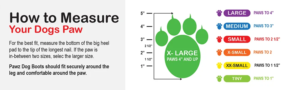 PawZ Dog Boots | Rubber Dog Booties | Waterproof Snow Boots for Dogs | Paw Protection for Dogs | 12 Dog Shoes per Pack (Colored) - dog boots