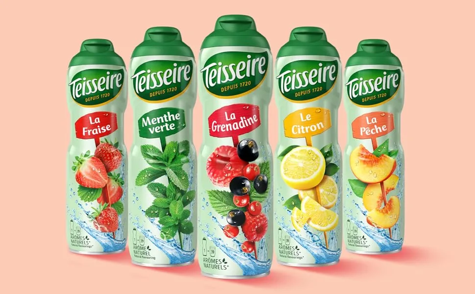 Teisseire Raspberry Syrup for Refreshing Drink Cocktails Recyclable Bottle 6x60cl - Teisseire