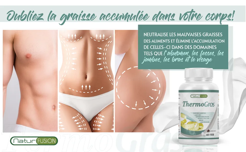 TermoGras | Weight Loss Fat Burn Appetite Reliever | Garcinia Cambogia + Glucomannan + Raspberry Ketones + African Mango + Green Coffee | Powerful Thermogenic | 60 Tablets - Perte de poids