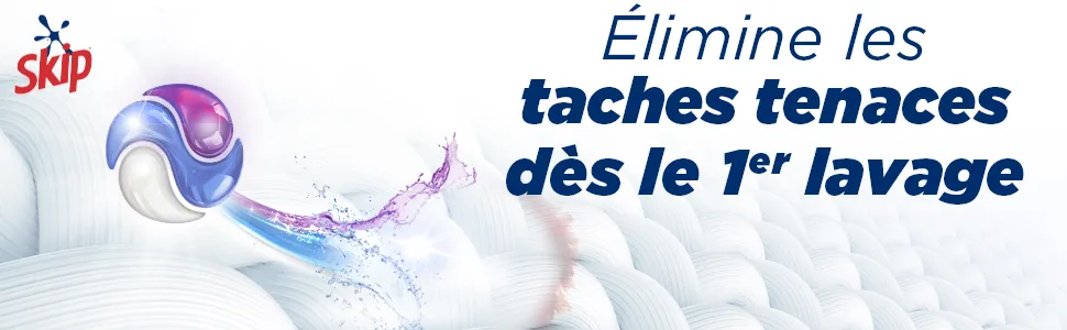 Skip Active Clean Liquid Detergent Capsules 3 in 1-114 washes - impeccable result and long-lasting freshness - without plasti - Skip Lessive Capsules Tout-en-1 Active Clean, Élimine les taches tenaces dès le 1er lavage