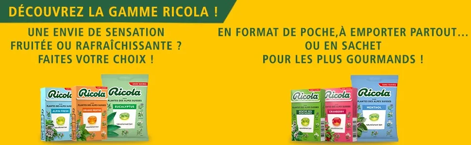 Ricola - Sweets with Swiss Plants - Apple Mint - Refreshing - Sugar Free - Box of 50g - gamme