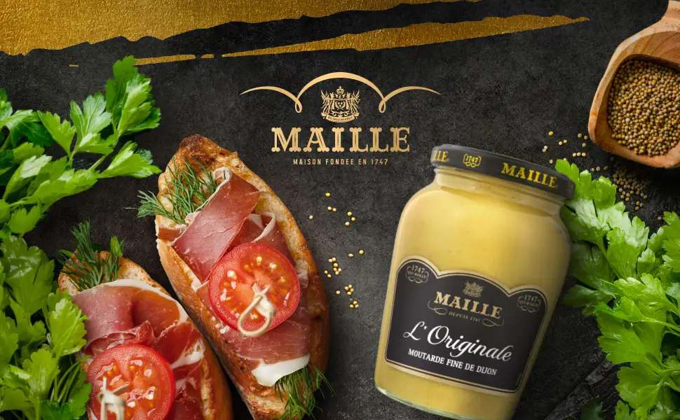 Maille Dijon Mustard The Original Fine Strong and Subtle Bocal380g - Moutarde de Didjon, Maille, Moutarde Maille, Moutarde l