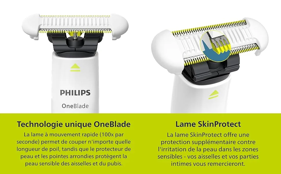 PHILIPS Oneblade Intimate QP1924/30 Designed for Pubic Hair Care Cutting and Shaving with Reinforced Skin Protection - product information 3