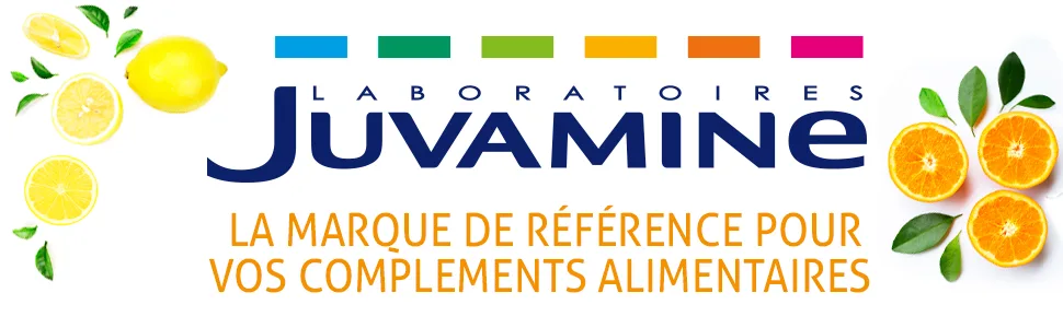 JUVAMINE - BOOST Vitamin C Ginseng & Guarana - 30 Chewable Tablets To Reduce Fatigue Stress - logo juvamine vitamines