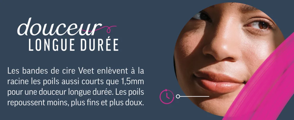 Veet Expert - 20 Strips of Cold Wax Face - Sensitive Skin - Perfect Finish - Long-Lasting Hair Removal - Douceur