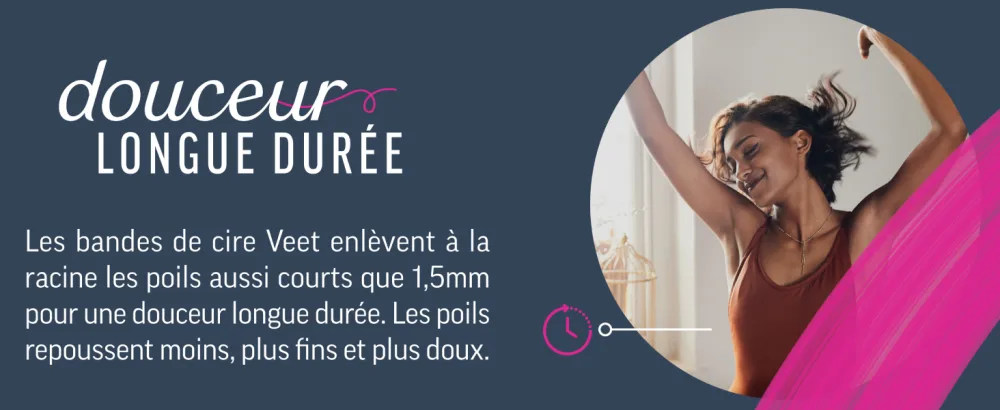 Veet Expert - 32 Cold Wax Strips - Legs and Underarm - Sensitive Skin - Perfect Finish - Long Lasting Hair Removal - Douceur