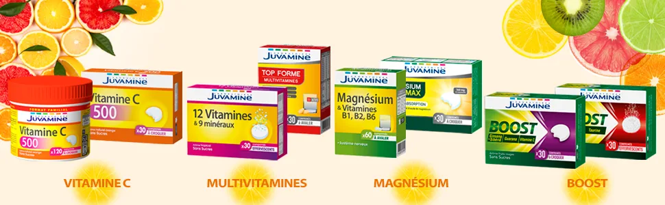 JUVAMINE - Vitamin C 500-30 Effervescent Tablets - Gamme de produits Vitamine Juvamine