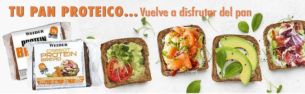 Weider Protein bread with carrots. Protein bread containing 11 g of protein and 5% carrots per slice. With fiber and low in s - Pain protéique, protéines, pain.