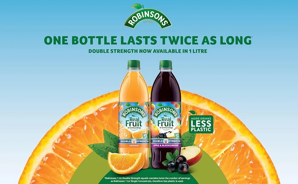 Robinsons Squash without added sugar summer fruit double strength 1 l - Robinsons Double concentré