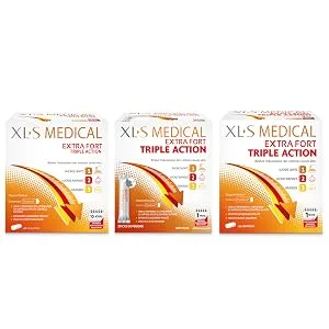 XLS MEDICAL Extra Strong - Weight Loss Aid - Triple Action - Reduces Calorie Absorption - 120 Tablets - extra fort