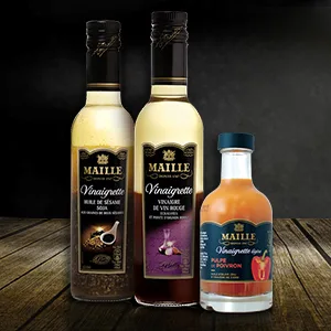 Maille White Balsamic Condiment 25 cl - Pack of 3 - assaisonement salade,assaisonnement salade,vinaigrette,huile vinaigre,sauce salade,sauce