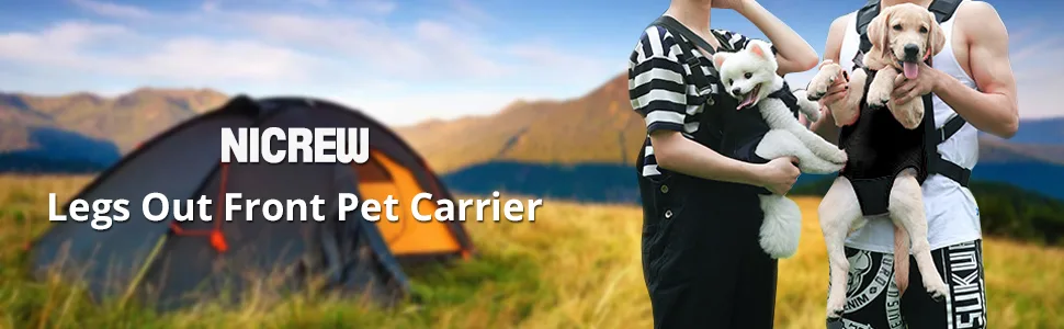 NICREW Legs Out Front Dog Carrier, Hands-Free Adjustable Pet Backpack Carrier, Wide Straps Shoulder Pads Black S - product information 11