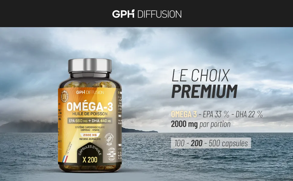 Omega 3 Wild Fish Oil - 33% EPA / 22% DHA - 100 Capsules - GPH Diffusion - image 1