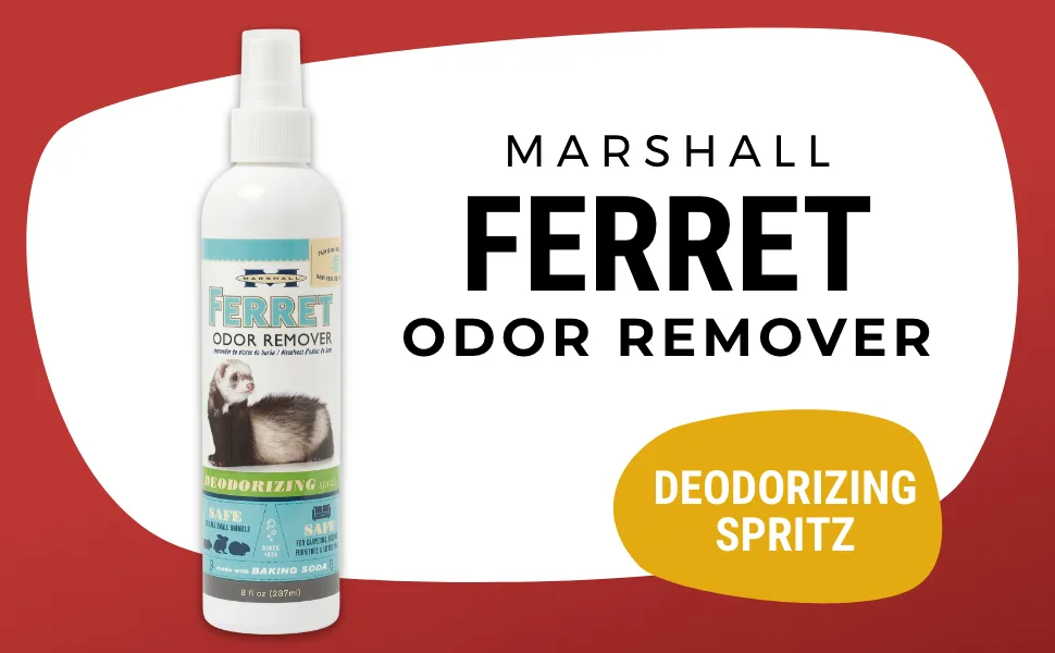 Marshall Pet Products Premium Natural Enzymatic Odor Remover and Deodorizer Spray for Severe Odors, for Small Animals and Ferrets, 8 oz - Odor Remover Deodorizing Spritz