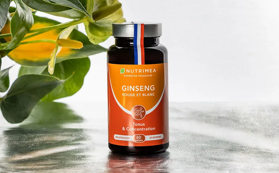 Red and White Ginseng - 100% Natural - Extraction Ratio 10:1 - Dosed at 15% Ginsenosides - Reduce Fatigue - Helps Concentrate - 60 Capsules - Nutrimea - product information 2