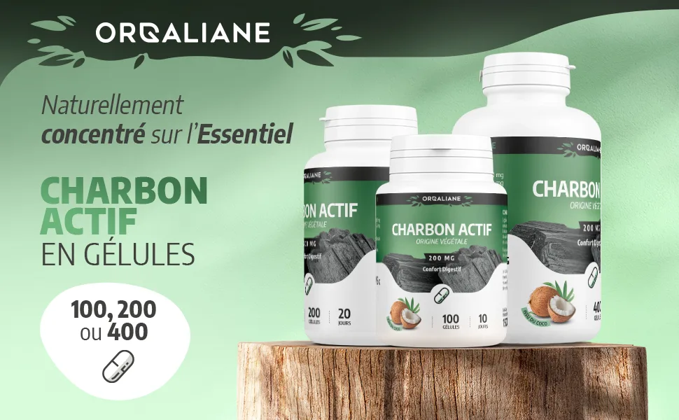 Activated Vegetable Charcoal - 200 mg - 200 Capsules - ORGALIANE - image 1
