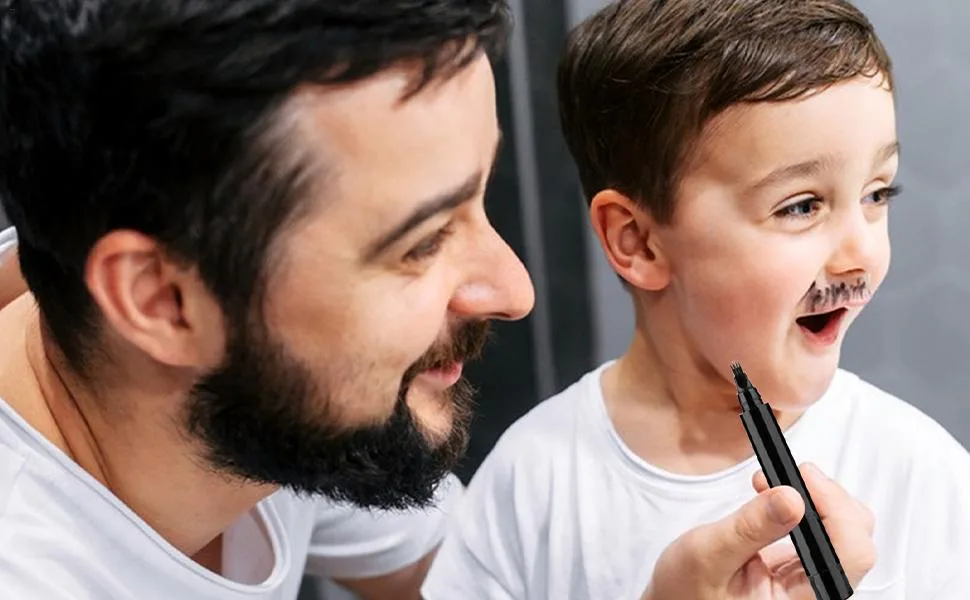 Beard Pen Waterproof Beard Filler | Beard Coloring for Men Beard Mascara for Beard and Eyebrows Beard Makeup - Stylo à barbe