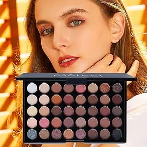 eyeshadow - 40 Colors Pearlescent Matte Eyeshadow Palette - Waterproof Natural Colors granfards palids maquillage eyeshadows Teksome - Earth Color Candy Color