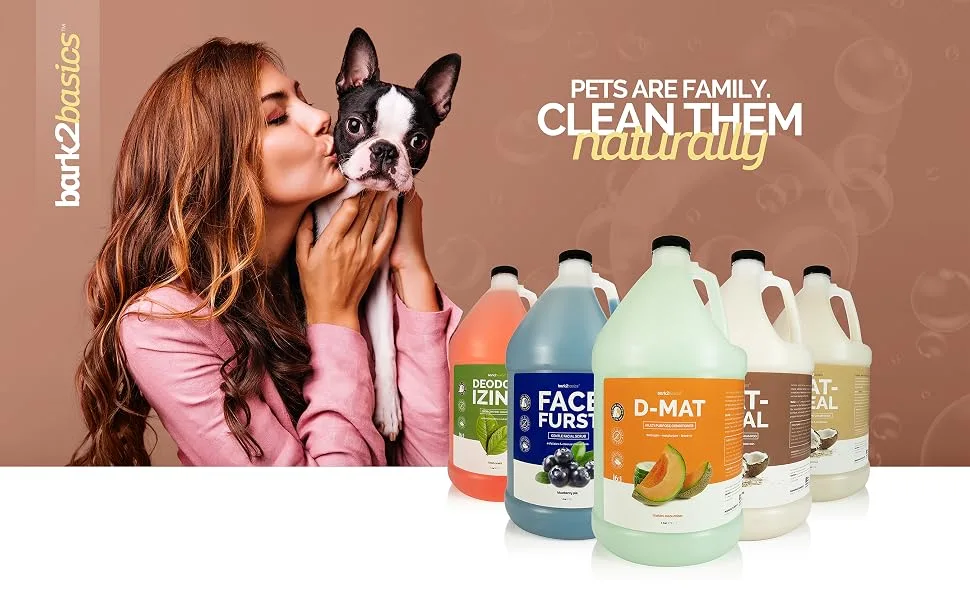 Bark2Basics d-Mat Dog Conditioner, 16 oz - Natural, Multi-Purpose, Eliminates Static, No Additives, Dematting, Aids in DeShedding - bark2basics professional grooming grade pet shampoos conditioners sprays cologne dogs cats puppy usa