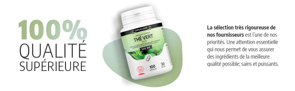 Organic Green Tea 250 mg - 100 Capsules - Ecocert Certified - Orgaliane - Thé vert image 4