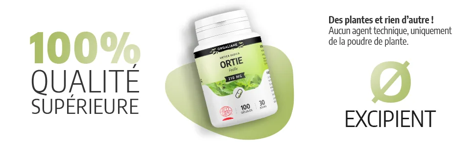 Organic Nettle Leaf 210 mg - 100 Capsules - Ecocert Certified - Orgaliane - Ortie feuille image 4