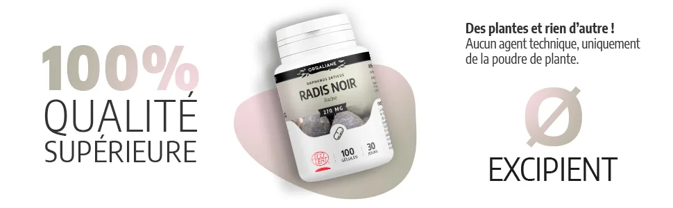 Organic Black Radish 270 mg - 100 capsules - Ecocert Certified - Orgaliane - Radis noir image 4
