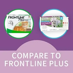 Flea and Tick Prevention for Cats, Cat Flea & Tick Control with Fipronil, Long-Lasting & Fast-Acting Topical Flea & Tick Treatment Drops for Kitten, 3 Doses - compare