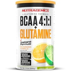 Nutragenics BCAA 4 1 1 + Glutamine - BCAA Glutamine - BCAA Glutamine - BCAA 4 1 1 Powder and Flavored Glutamine - 500g (Cherry) - BCAA 411 + glutamine de NUTRAGENICS