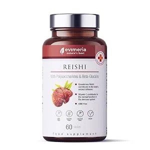 Evimeria Reishi Supplement - Ganoderma Lucidum | With Vitamin C | Natural Immune Defenses | No GMOs | Italian Quality - PACK