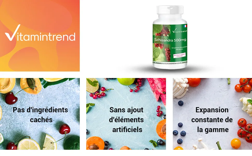Schisandra chinensis capsules - 500mg per capsule - 180 vegan capsules - High dose -! FOR 6 MONTHS! | Vitamintrend  - product information 1