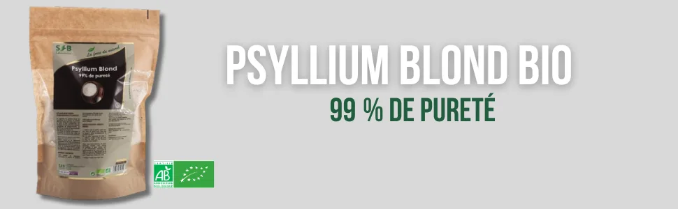Psyllium Blond Organic - 99% Purity - 500g - Rich in Mucilage - Transit Gluten Free & Vegan - SFB Laboratoires - psillyum blond sfb 500g