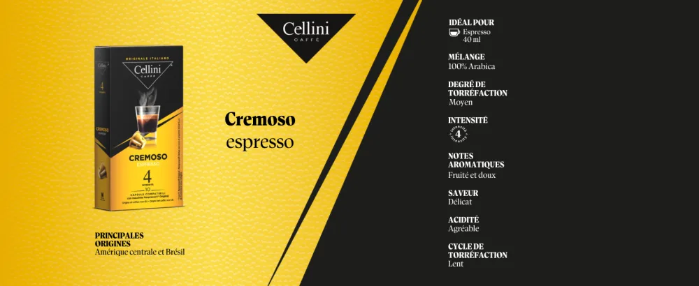 Caff Cellini Nespresso Compatible Coffee Capsules - Melodico 100pcs | Nespresso Compatible Coffee Capsules with Aromatic Notes of Bitter Cocoa | Nespresso Compatible Capsules - nespresso cremoso