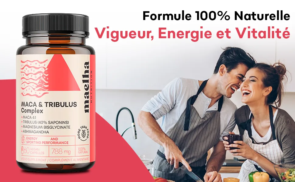 Maca and Tribulus Complex | Concentrated Extract| Energy | 100% Natural - maca pour homme, maca, tribulus terrestris, tribulus, tribulus musculation, maca homme,