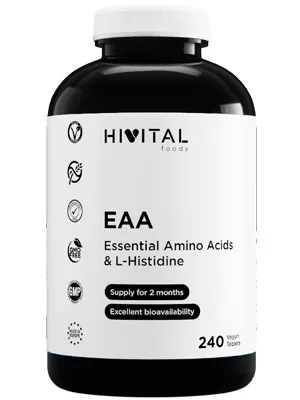 EAA Essential Amino Acids. 240 vegan tablets for 2 months. 9 Essential Amino Acids for Pre- and Post-workout to accelerate muscle growth and recovery. - product information 3