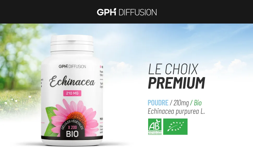Echinacea Organic - 210 mg - 200 Vegetable Capsules - image 1