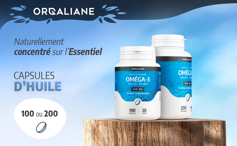 Omega 3-500 mg - 100 capsules - Orgaliane - Orgaliane - Capsules Oméga 3